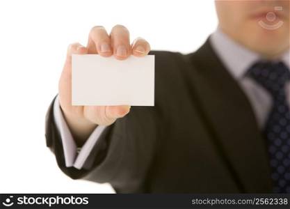Businessman Holding Business Card