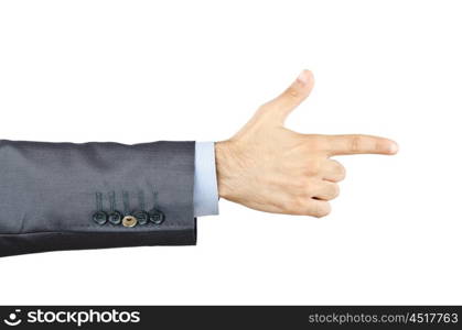 Businessman holding empty hands