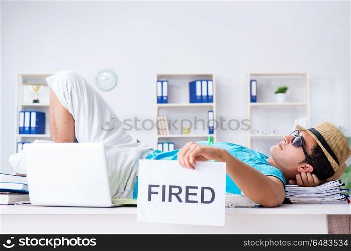 Businessman holding message in office