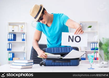 Businessman holding message in office