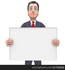 Businessman Holding Signboard Indicating Empty Space And Copyspace