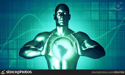 Businessman Holding the World in His Hands Illustration. Businessman Holding the World in His Hands