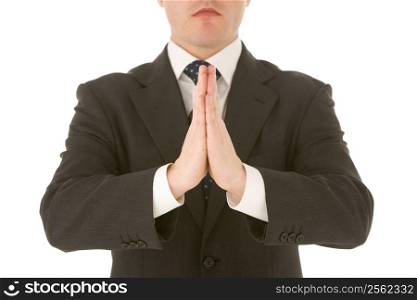 Businessman Holding With His Hands Together