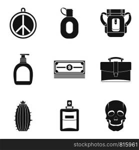 Businessman icons set. Simple set of 9 businessman vector icons for web isolated on white background. Businessman icons set, simple style