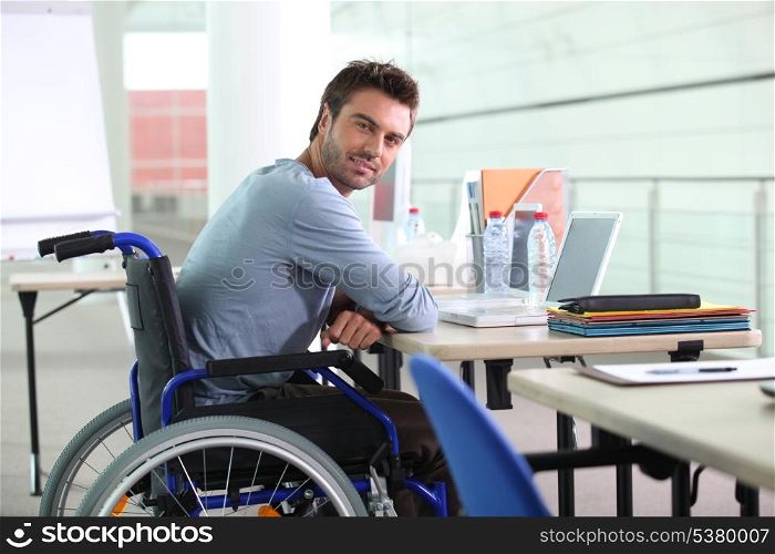 Businessman in a wheelchair