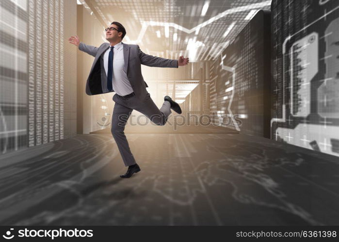 Businessman in abstract business concept