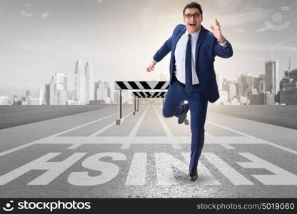 Businessman in ambition and motivation concept