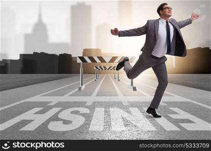 Businessman in ambition and motivation concept