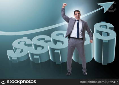 Businessman in american dollar concept