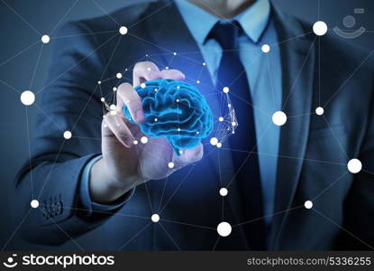 Businessman in artificial intelligence concept