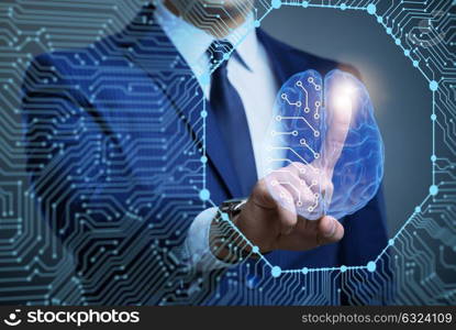 Businessman in artificial intelligence concept