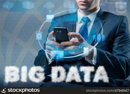 Businessman in big data concept