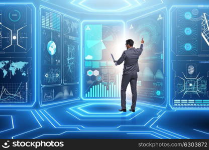 Businessman in big data management concept