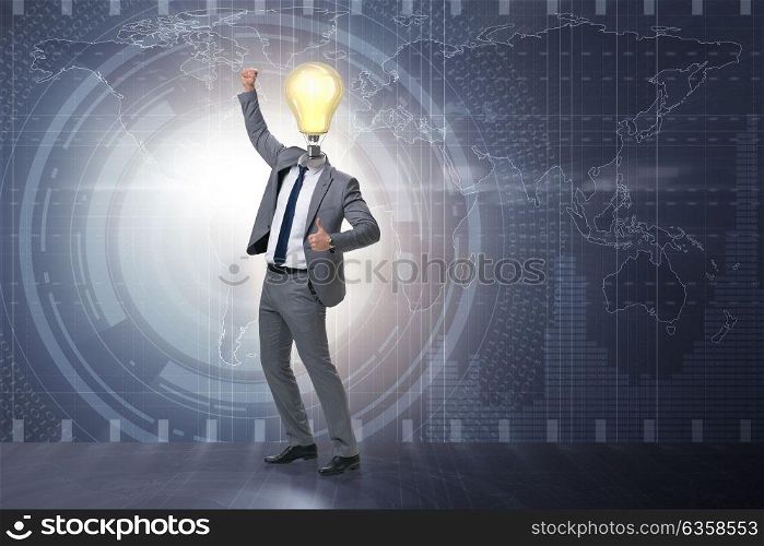 Businessman in brainstorming business concept