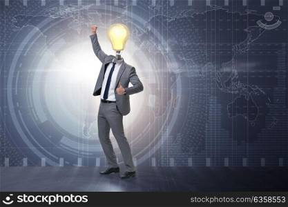 Businessman in brainstorming business concept