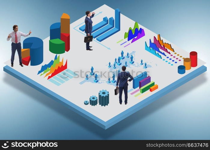 Businessman in business infographics concept