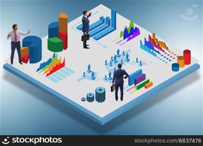Businessman in business infographics concept