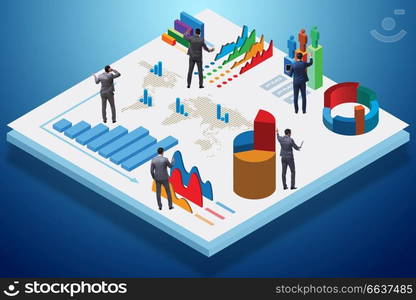 Businessman in business infographics concept