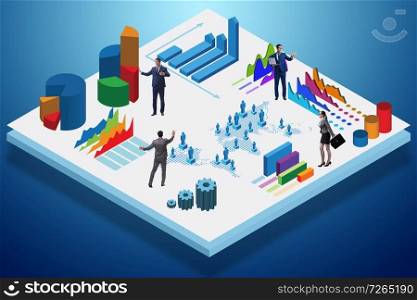 Businessman in business infographics concept