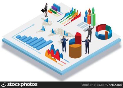 Businessman in business infographics concept. The businessman in business infographics concept