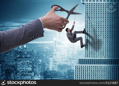 Businessman in business risk concept