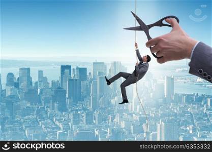 Businessman in business risk concept