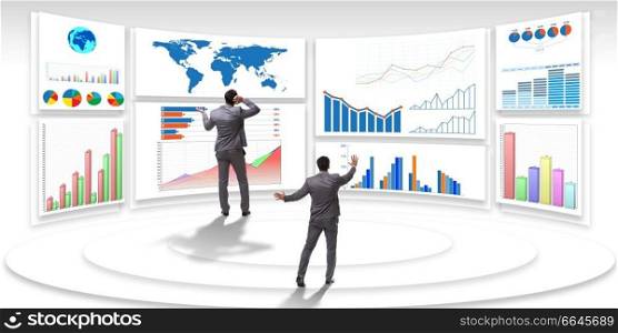 Businessman in business visualization and infographics concept