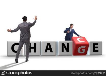 Businessman in change and chance concept