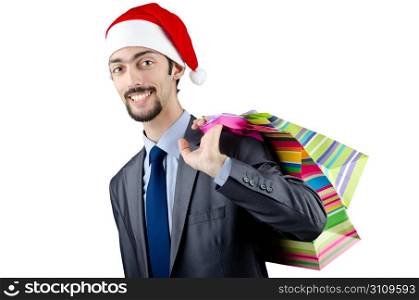 Businessman in christmas celebration concept