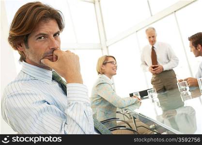 Businessman in conference meeting portrait