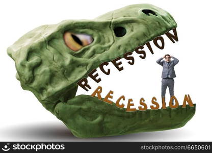 Businessman in crisis and recession concept