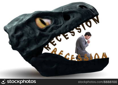 Businessman in crisis and recession concept