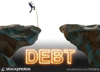 Businessman in debt and loan concept