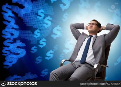 Businessman in dollar business concept