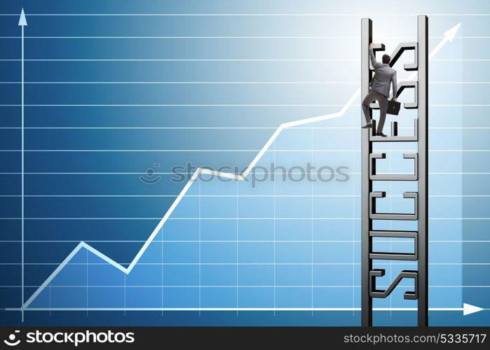 Businessman in economic recovery concept