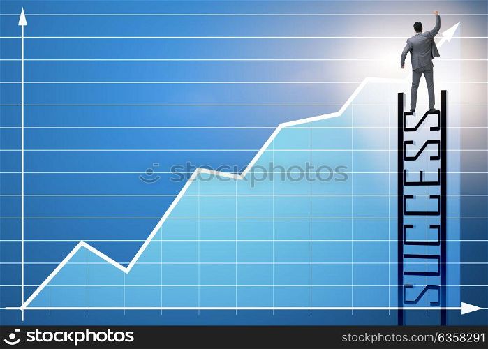 Businessman in economic recovery concept