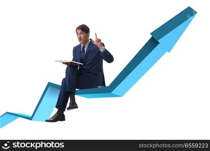 Businessman in economic recovery concept