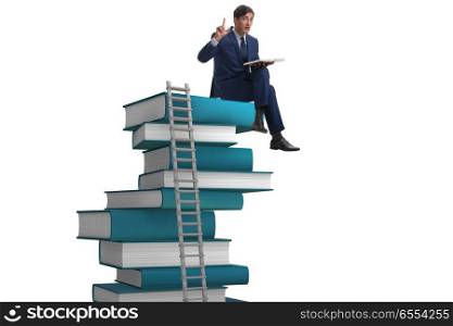 Businessman in education and learning concept