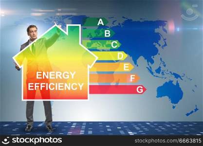 Businessman in energy efficiency concept