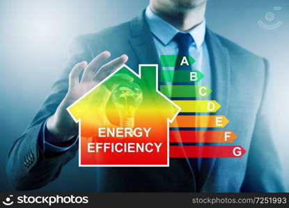 Businessman in energy efficiency concept