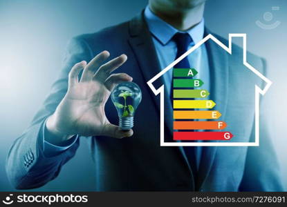 Businessman in energy efficiency concept