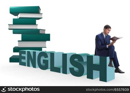 Businessman in english language training concept