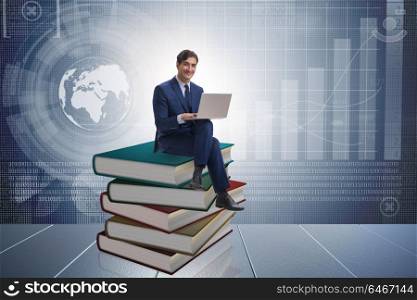 Businessman in executive distance learning concept