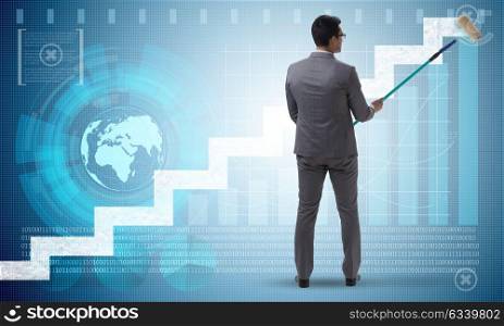 Businessman in financial forecasting business concept