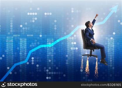 Businessman in financial growth concept