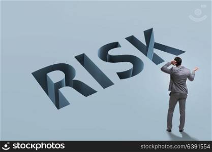 Businessman in financial risk business concept