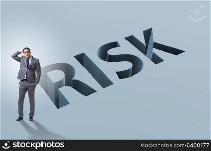 Businessman in financial risk business concept