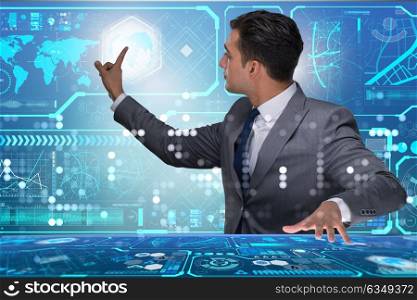 Businessman in global business concept