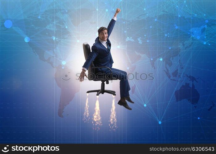 Businessman in global growth concept