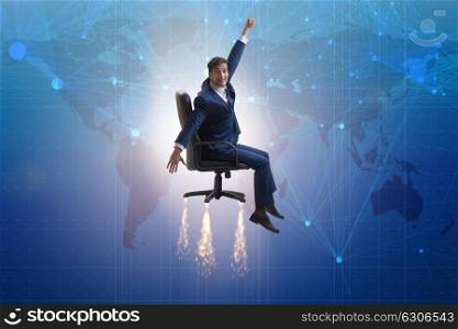 Businessman in global growth concept
